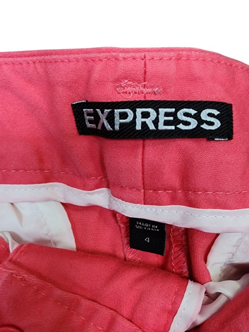Express Cuffed Chino Shorts Pink Salmon Womens size 4 - Picture 3 of 3